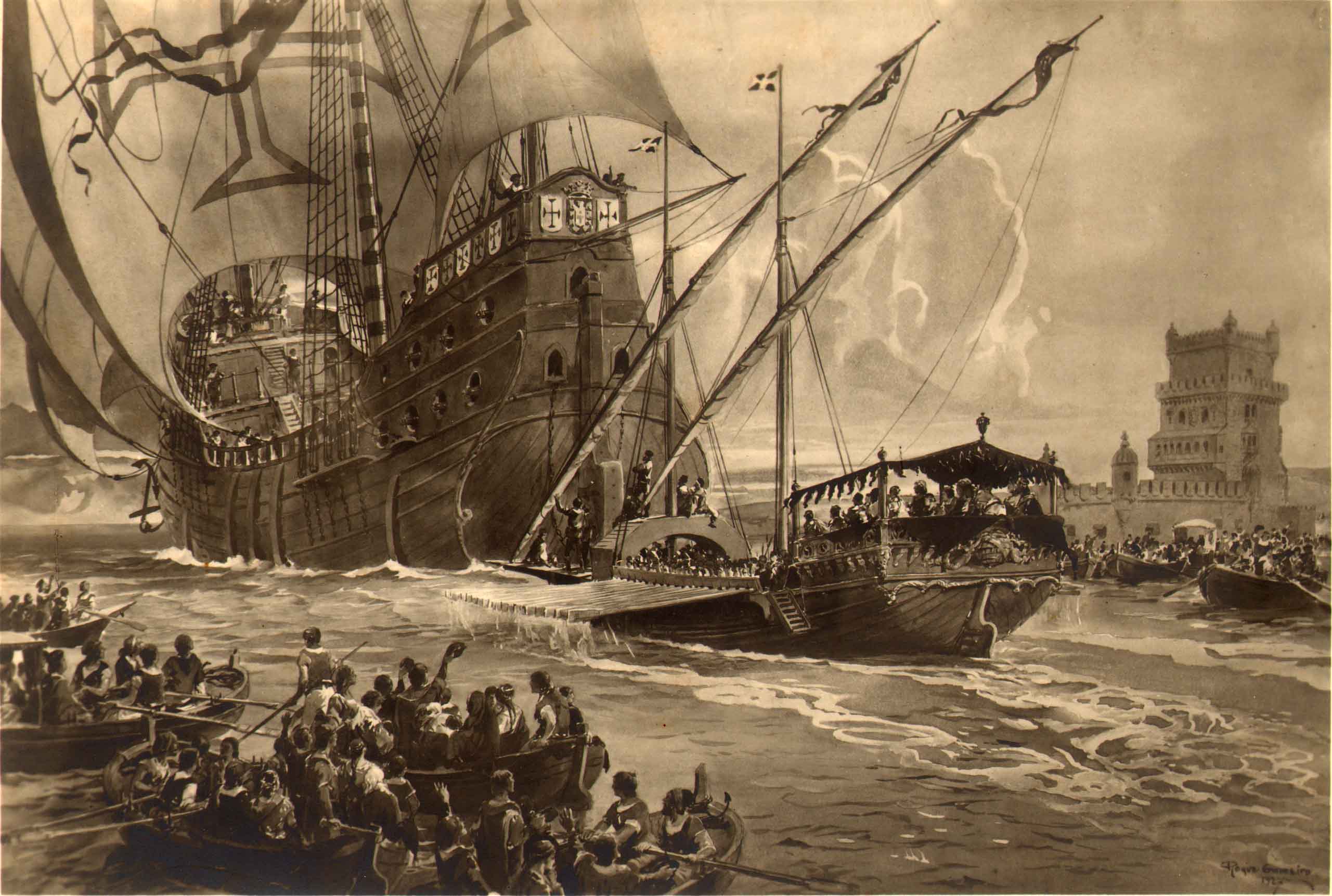 Departure Of Vasco Da Gama Fleet To India Lisbon 1497 Com Imagens História De Portugal